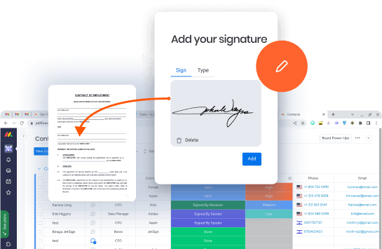 add electronic signature on yourmonday.com agreements