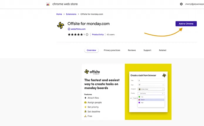 Monday.com Chrome Extension: Offsite