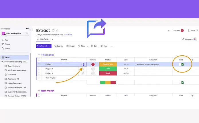 Save monday.com updates to board columns